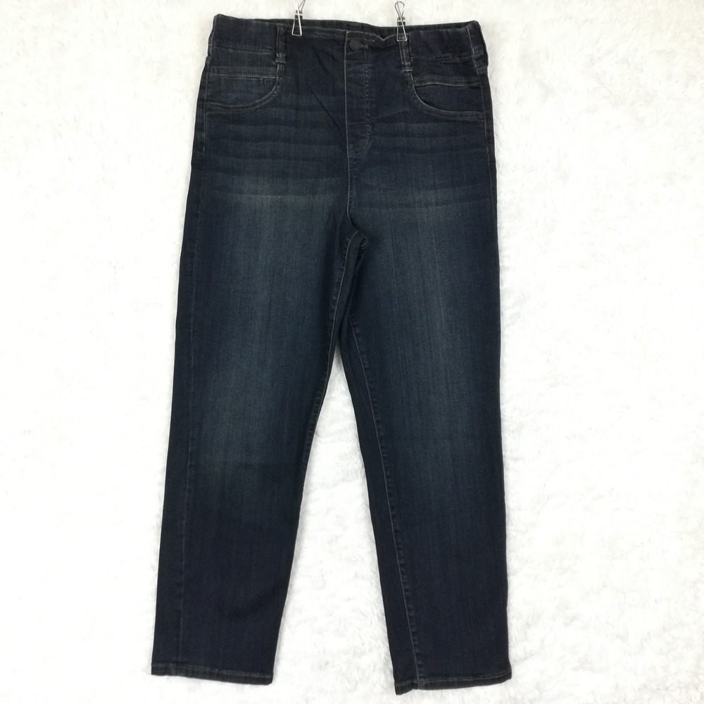 Liverpool Womens Jeans Gia Glider Slim Blue Denim Dark Wash High Rise Petite 14P